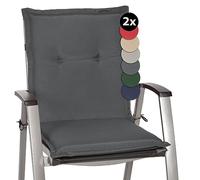 Beautissu Coussins de Jardin de Chaise Loft NL Gris Graphite Set de 2-100x50x6cm - Coussin Exterieur Jardin épais & Confortable - Coussin Dossier Bas