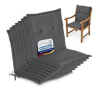Beautissu Coussins de Jardin de Chaise Loft NL Gris Graphite Set de 8-100x50x6cm - Coussin Exterieur Jardin épais & Confortable - Coussin Dossier Bas