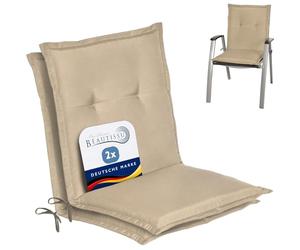 Beautissu Coussins de Jardin de Chaise Loft NL Nature Set de 2-100x50x6cm - Coussin Exterieur Jardin épais & Confortable - Coussin Dossier Bas