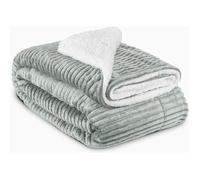 Beautissu Couvre lit Elisa Couverture polaire avec impressions scintillantes 150x200cm - Plaid doux Couverture chaude - Gris clair