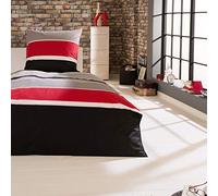 Beautissu Delia 2 Sets de Parure de Lit en Coton 155x220 cm - Taie d’Oreiller 80x80 cm & Housse de Couette 155x220 cm - Housses avec Fermeture éclair
