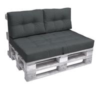 Beautissu ECO Elements Lot de 2 Coussins de dossiers pour Canapé en Palette 60x40x20cm - Gris graphite - extérieur Euro Palette
