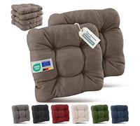 Beautissu Galette Chaise Jardin Exterieur Premium Set de 6 Coussin Siege | 40x40cm taupe 8cm epaisseur robuste et resistant aux UV fauteuil terasse Extérieur Épaisseur Siège Résistant HighLux SK