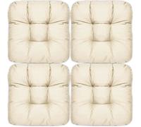 Beautissu Lisa Set de 4 Coussins 40x40 cm - Coussin de Chaise d'extérieur et d'intérieur 40x40 cm, Coussin Souple pour Les chaises de Jardin, Coussin en Mousse de 8 cm - Nature