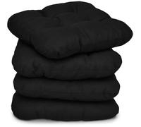 Beautissu Lisa Set de 4 Coussins 40x40 cm - Coussin de Chaise d'extérieur et d'intérieur 40x40 cm, Coussin Souple pour Les chaises de Jardin, Coussin en Mousse de 8 cm - Noir
