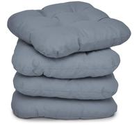 Beautissu Galette de chaise Lisa 38x38x8cm - Set de 4 Gris - Coussins chaise intérieur & extérieur - Doux et confortable