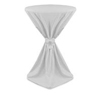Beautissu Housse de Table de bistrot - Mange Debout - Deco Cocktail Banquet - avec Noeud - Giulia - Ø 80cm - Blanc