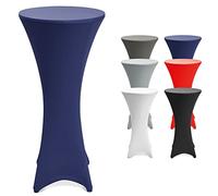 Beautissu Housse Table de Jardin - Lot de 2 Housses Table de Jardin Haute - Housse Mange Debout - Housse Table Elastique - Stella Ø 70-75 cm - Bleu