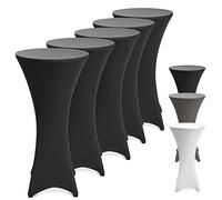 Beautissu Housse Table de Jardin - Lot de 5 Housses Table de Jardin Haute - Housse Mange Debout - Housse Table Elastique - Stella Ø 70-75 cm - Noir
