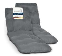 Beautissu Lot de 2 Coussin Bain de Soleil Chaise Longue Matelas Transat