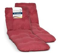 Beautissu Lot de 2 Coussin Bain de Soleil Chaise Longue Matelas Transat