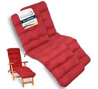 Beautissu Lot de 2 Coussins Bain de Soleil 200x50x8 cm Flair DC - Matelas Transat Coussin Chaise Longue Exterieur pour Jardin Terrasse Balcon - Rouge