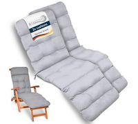 Beautissu Lot de 2 Coussins Bain de Soleil 200x50x8 cm Flair DC - Matelas Transat Coussin Chaise Longue Exterieur pour Jardin Terrasse Balcon - Gris Clair