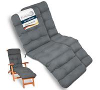 Beautissu Lot de 2 Coussins Bain de Soleil 200x50x8 cm Flair DC - Matelas Transat Coussin Chaise Longue Exterieur pour Jardin Terrasse Balcon - Gris Graphite
