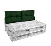 Beautissu Lot de 2 coussins de dossier pour meubles d'extérieur en palettes - 60 x 40 x 15 cm - Pour canapé en palette euro, banc de jardin - Vert foncé - Style écologique