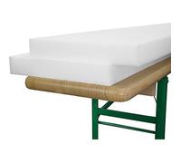 Lot de 2 bars à bière Beautissu. Très résistant. 4 cm d'épaisseur de mousse synthétique. Conçus pour équiper les kiosques à bière et les chapiteaux, weiss, 220x25x4cm