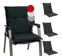 Beautissu Lot de 4 Coussin Fauteuil de Jardin Matelas Chaise à Dossier Bas | 100x50x6cm gris graphite assise pour balcon camping d'assise extérieur galette Base NL