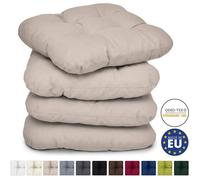 Beautissu Lot de 4 Galettes de Chaise Lisa 38x38x8cm - Taupe - Confortable et coloré - Idéal pour intérieur et extérieur