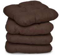 Beautissu Lisa Set de 4 Coussins 40x40 cm - Coussin de Chaise d'extérieur et d'intérieur 40x40 cm, Coussin Souple pour Les chaises de Jardin, Coussin en Mousse de 8 cm - Marron