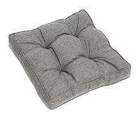 Beautissu Lounge Coussin Salon de Jardin Exterieur Assise 50x50 cm - Anti-Salissures Imperméable 10 cm d'épaisseur - Coussin Fauteuil Jardin Confortable Gris Clair - BeauFlair