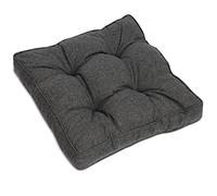 Beautissu Lounge Coussin Salon de Jardin Exterieur Assise 70x70 cm - Anti-Salissures Imperméable 10 cm d'épaisseur - Coussin Fauteuil Jardin Confortable Anthracite - BeauFlair