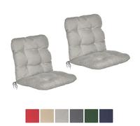 Beautissu Matelas Coussin pour Chaise Fauteuil de Jardin terrasse Flair NL 100x50x6cm Gris Clair Set de 2 Coussins dossier bas
