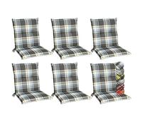 Beautissu Matelas Coussin pour Chaise Fauteuil de Jardin terrasse Sunny BK Bleu - Set de 6-100x50x6cm