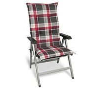 Beautissu Matelas Coussin pour Chaise Fauteuil Haut Dossier 120x50 cm Bordeaux Sunny RK - 6cm Epaisseur & Résistants aux UV - Confortable Coussin Jardin Terrasse Balcon