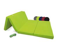Beautissu Matelas Pliable 2 Personnes Adulte 120x195 cm - Mousse Chauffeuse 1 Place Matelas de Sol Camping Pliant Futon Voyage Lit d'Appoint Vert - Campix