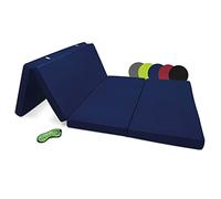 Beautissu Matelas Pliable 2 Personnes Adulte 120x195 cm - Mousse Chauffeuse 1 Place Matelas de Sol Camping Pliant Futon Voyage Lit d'Appoint Bleu - Campix