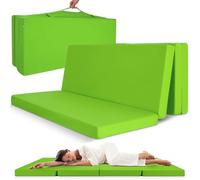 Beautissu Matelas Pliable 2 Personnes Adulte Mousse chauffeuse 1 Place | 120x195cm vert de sol camping pliant voyage lit d'appoint Futon poignée transport invité Campix