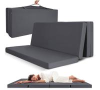 Beautissu Matelas Pliable Adulte 100x200 cm - Matelas Mousse Camping Matelas Pliant Anthracite - Campix
