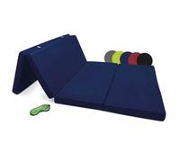 Beautissu Matelas Pliable 2 Personnes Adulte 100x200 cm - Mousse Chauffeuse 1 Place Matelas de Sol Camping Pliant Futon Voyage Lit d'Appoint Bleu - Campix
