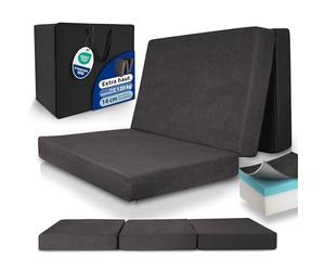 Beautissu Matelas Pliable avec Poche Housse Lavable lit d'appoint Mousse | 120x200cm anthracite extra épaisse transport facile grand confort sommeil pliant Anthracit Visqueuse invité futon Premium XXL