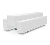 Beautissu Nappe pour Table de Brasserie Jardin avec 2 Housses pour bancs | 220x50cm blanc + 2 pour 25x220cm set complet Basic M