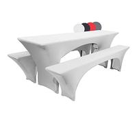 Beautissu Nappe Stretch pour Table de Brasserie Jardin avec 2 Housses
