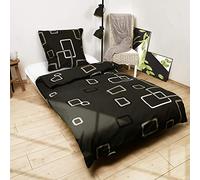 Beautissu Noa Set de Parure de Lit Renforcé 135x200 cm - Parure de Lit 1 Personne avec Une Housse de Couette 135x200 cm et Un Taie d’Oreiller 80x80 cm en 100% Coton avec Fermeture Éclair