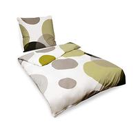 Beautissu Parure de lit renforcé 1 Personne Coton avec Fermeture éclair | 155x220cm housse de couette et une taie d'oreiller 80x80cm 100% Set renforcée linge Nela