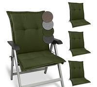 Beautissu Premium Coussin Dossier Bas Exterieur Jardin 105x50x7 cm 4 Matelas épais Chaise Fait en UE Matériel Robuste 200g/m² Résistance UV HighLux NL Coussin Vert foncé