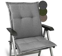 Beautissu Premium Coussin Dossier Bas Exterieur Jardin 105x50x7cm Matelas épais Chaise Fait en UE Matériel Robuste 200g/m² Résistance UV HighLux NL Coussin Gris Clair
