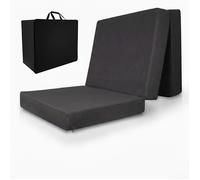 Beautissu Matelas Pliable avec Housse Lavable lit d'appoint Mousse Grand | 140x200cm anthracit extra épaisse 14cm degré fermeté H3 confort sommeil Pliant Visqueuse d'invité memoire Premium XXL