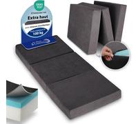 Beautissu Premium L Matelas Pliable 75x195 cm Anthracite - Extra Épaisse epaisseur 14 cm Degré Fermeté H3 & Housse Lavable