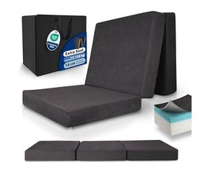 Beautissu Premium L Matelas Pliable 80x200 cm Anthracit avec Poche - Matelas Pliant Extra Épaisse Housse Lavable - Lit d'Appoint en Mousse Visqueuse Transport Facile & Grand Confort Sommeil