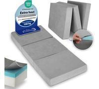 Beautissu Premium L Matelas Pliable 80x200 cm Gris avec Poche - Matelas Pliant Extra Épaisse Housse Lavable - Lit d'Appoint en Mousse Visqueuse Transport Facile & Grand Confort Sommeil