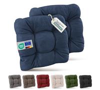 Beautissu Premium Set de 2 Galette Chaise Jardin Extérieur 40x40 cm Bleu Foncé - 8 cm Épaisseur Coussin Siège Robuste & Résistant aux UV Coussin Fauteuil Jardin Terasse - HighLux SK