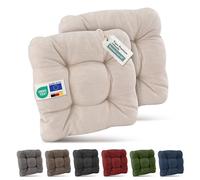 Beautissu Premium Set de 2 Galette Chaise Jardin Extérieur 40x40 cm Nature - 8 cm Épaisseur Coussin Siège Robuste & Résistant aux UV Coussin Fauteuil Jardin Terasse - HighLux SK