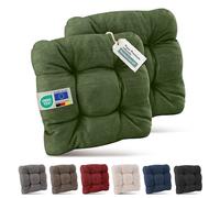 Beautissu Premium Set de 2 Galette Chaise Jardin Extérieur 40x40 cm Vert Foncé - 8 cm Épaisseur Coussin Siège Robuste & Résistant aux UV Coussin Fauteuil Jardin Terasse - HighLux SK