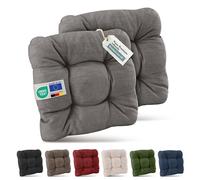 Beautissu Premium Set de 2 Galette Chaise Jardin extérieur résistant aux UV | 40x40cm gris clair 8cm épaisseur coussin siège robuste fauteuil terasse balcon HighLux SK