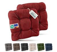 Beautissu Premium Set de 2 Galette Chaise Jardin extérieur résistant aux UV | 40x40cm rouge 8cm épaisseur coussin siège robuste fauteuil terasse balcon HighLux SK