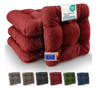 Beautissu Premium Set de 4 Galette Chaise Jardin Extérieur 35x35 cm Rouge - 8 cm Épaisseur Coussin Siège Robuste & Résistant aux UV Coussin Fauteuil Jardin Terasse - HighLux SK